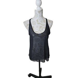 Aritzia top Wilfred Free Black McNally Mesh Raw Hem Tank Women's Medium